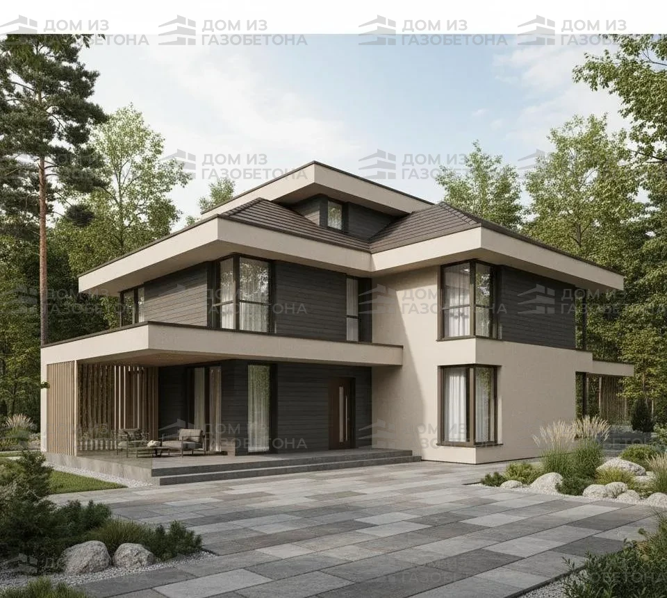 Проект Двухэтажный дом 16 на 16, 149 м2