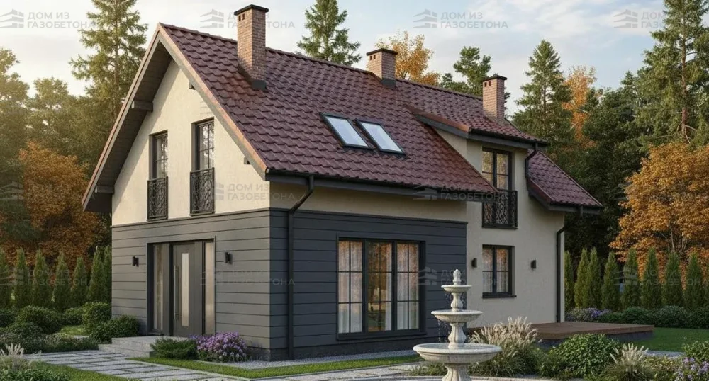 Проект Двухэтажный дом 10 на 8, 104 м2