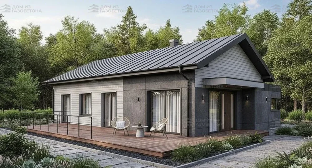 Проект Одноэтажный дом 13 на 12, 100 м2