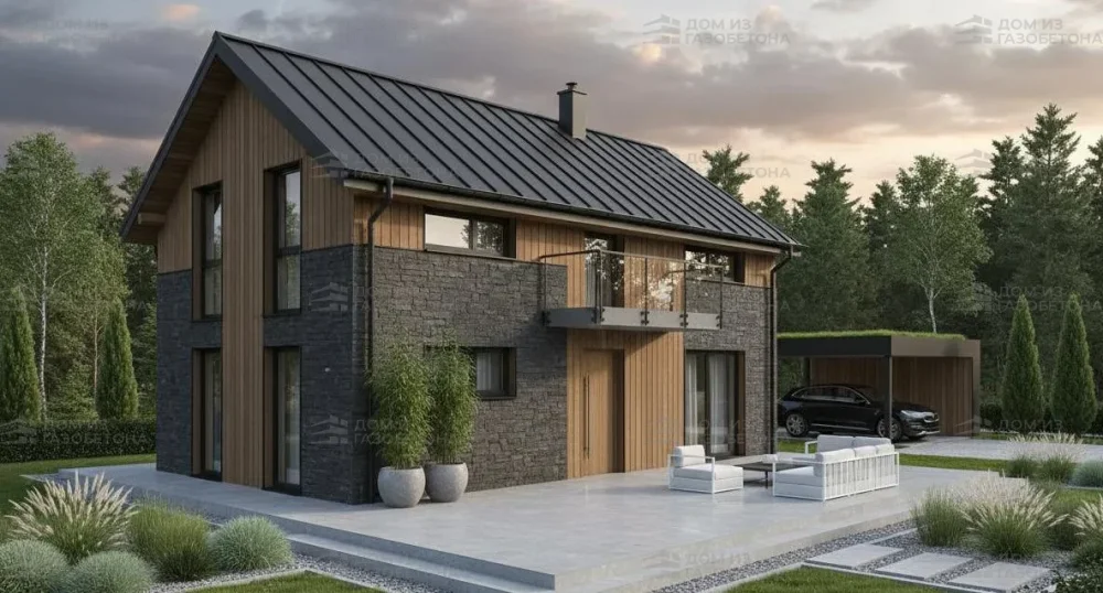 Проект Двухэтажный дом 10 на 9, 103 м2