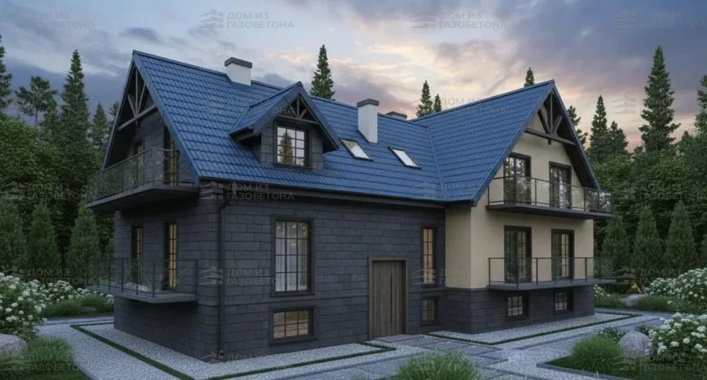 Проект Двухэтажный дом 20 на 14, 519 м2